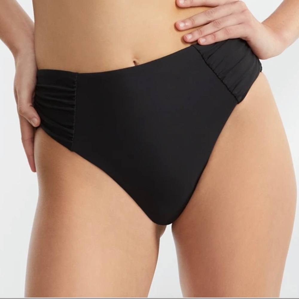 Ruched High-Waist Bikini Bottom